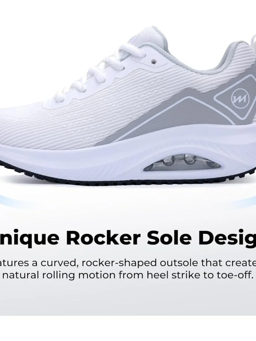 Women's White Arch Support Walking Shoes Plantar Fascistic Sneakers